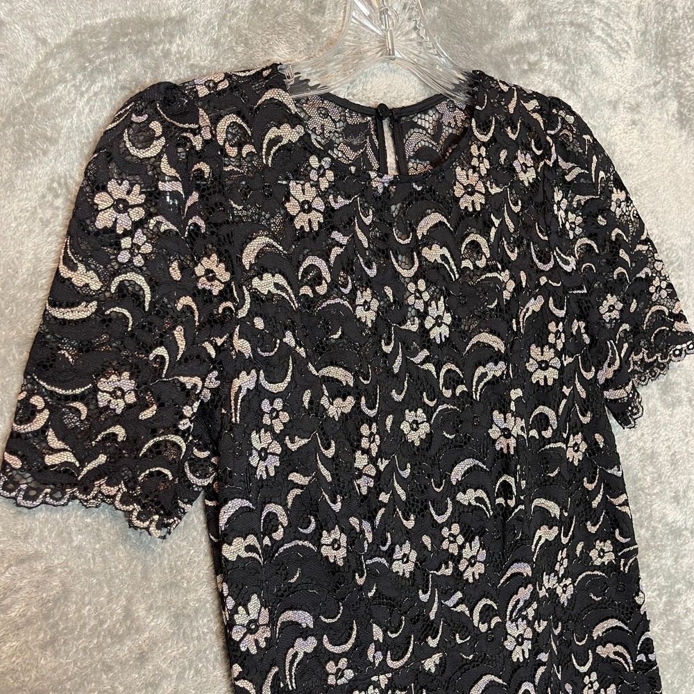 Maggy London Women Lace Sheath Dress Size 8 Elegant Wedding Guest Chic LBD